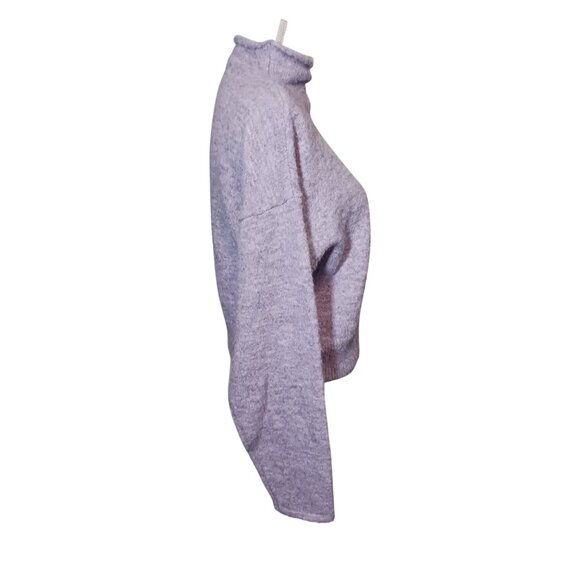 Line & Dot Lila Roll Mock Neck Cropped Sweater in Orchid/Purple Size S - Picture 8 of 14